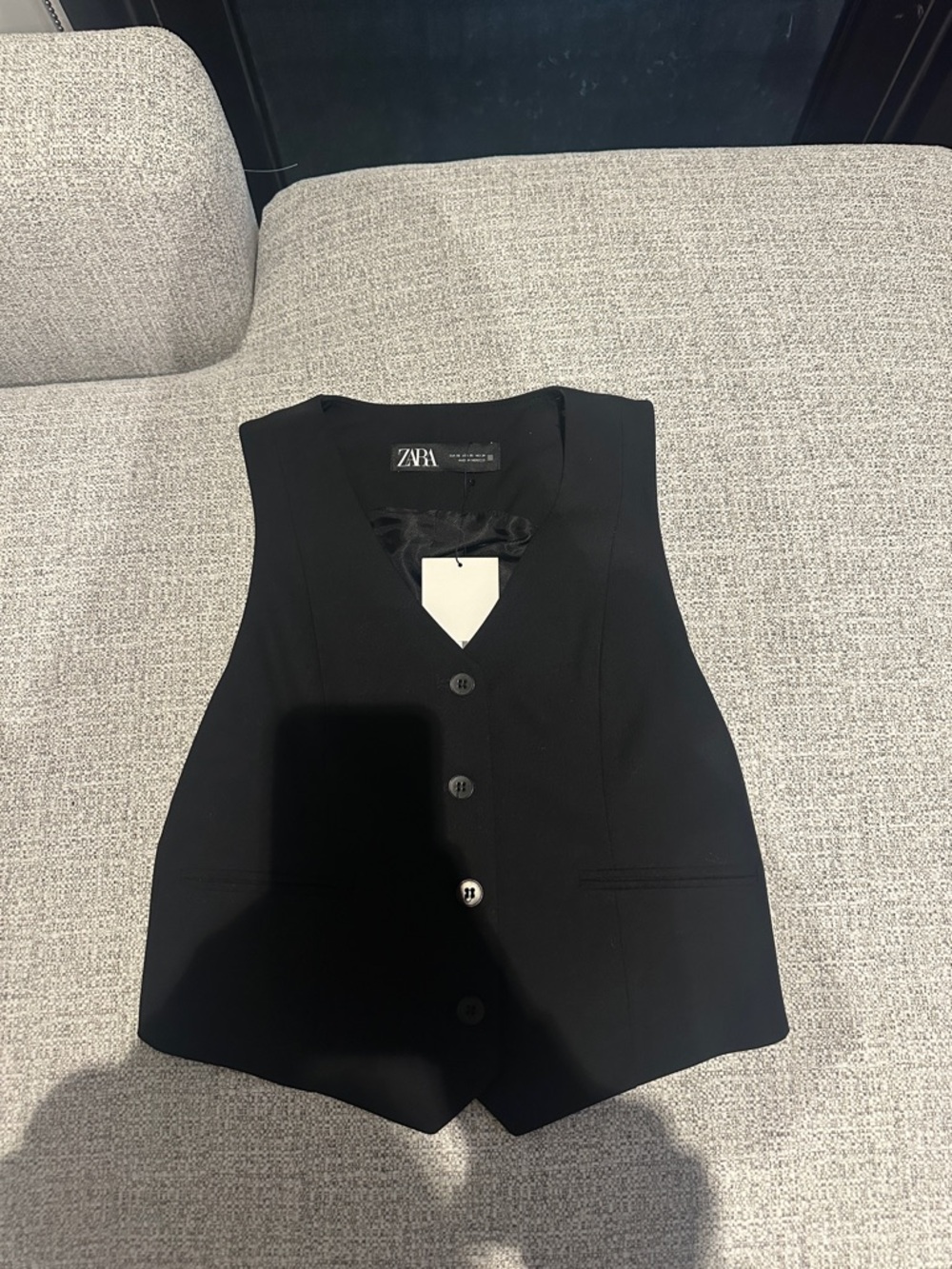 ZARA Black Buttoned Tailored Vest